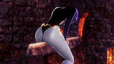 Raven takes a ride on the Wooden Pony BSDM - Titans Porn