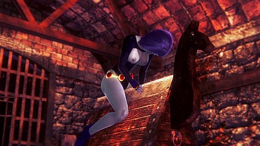 Raven takes a ride on the Wooden Pony BSDM - Titans Porn