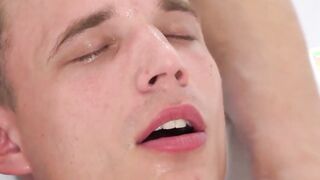 Cute twink loves sucking his horny boyfriends big cock