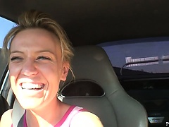 Holly Wellin goes for a ride and sets up some sex play for later