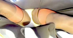 BlueGirl70 Sexy Red Seamed Upskirt