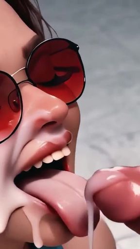 Yoghurt Party Vol. 1: Psycho Harley &amp; Classic Lara POV (Deepthroat, Facial, AI Animation)   Clip 2