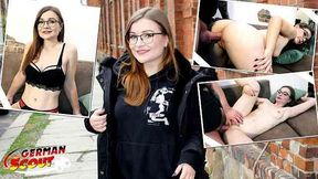 German Small Glasses Student Tiny Emily Pick Up And Talk To Casting Fuck