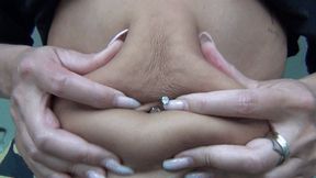 I pick and pierce my belly button b