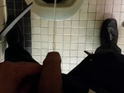 HD - Young Uncut Guy Takes Piss in Public Urinal