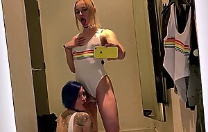 Keokistar, i sucked her dick in the dressing room risky sex with tranny