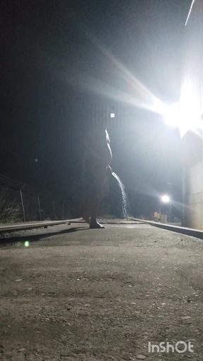 Naked and Pissing on the Train Tracks