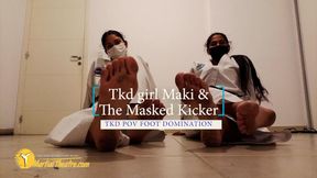 The Masked Kicker and Tkd Girl Maki tkd  POV foot domination