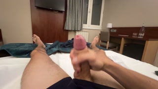 Jake is alone and hot in a Hotel Room