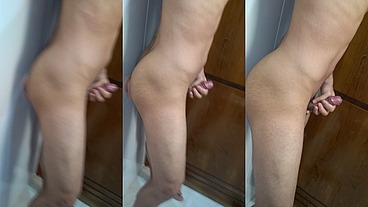 Gozando com consolo na parede