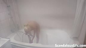 ”My  teen exgirlfriend taking a revitalizing steam shower”