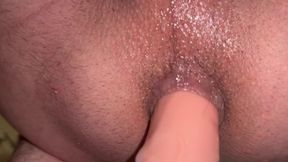 Fucking my virgin ass with a big dildo for the first time