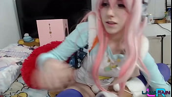 Super Sonico Fucks Herself With a Dildo On Cam