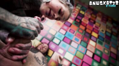 Anal newbie takes monster cock face to ass