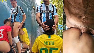 TRÊS HOMENS FORAM PEGOS TRANSANDO ATRÁS DAS ARQUIBANCADAS DO ESTÁDIO