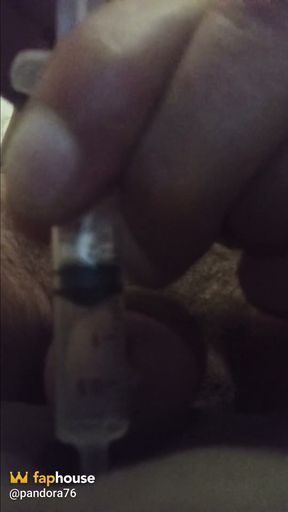 Solo of a Big Shaved Dick with a Beautiful Head, with Sperm Collected in a Syringe!