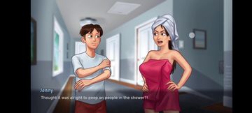 Guy sees his roommate while she was bathing