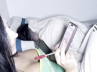 During the time that my boyfriend is in couch I go bang my ally in the other room