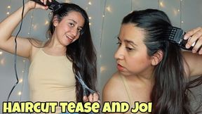 Haircut tease and JOI with scissors and clippers