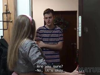 MATURE4K. Aged woman Turns Her Neighbor Into a Chap