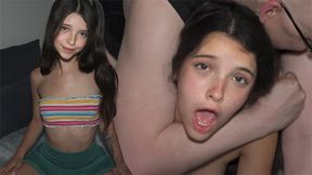 Sweet Spanish teen gets a rough hardcore fucking