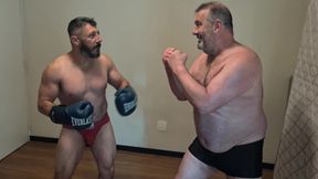 Silver Stepdaddy Boxer Vs. Gouine Wrestler Body Shot Challenge (small X Big)