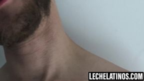 Bearded Mauricio swallows my cock while stroking