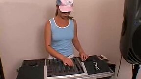 Playful solo dj teen little april