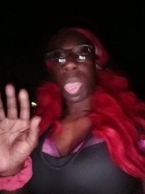 Sexy black trans walking home from some BWC