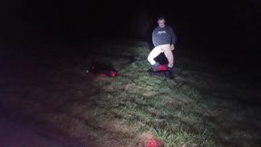 I Strip and Jerk off Outside at Night