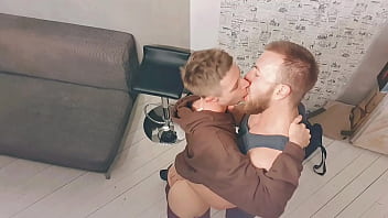 Mature man meets a twink guest at home and fucks him in all corners