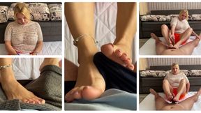 Jeanette and her new footjob technique WMV