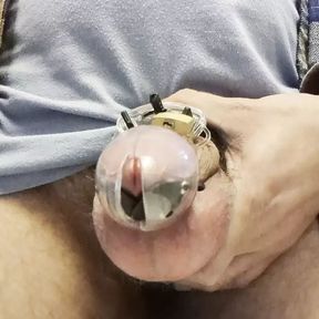 Ruined orgazm in chastity cage