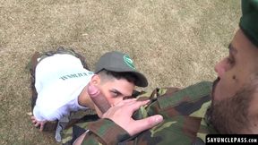 Tommy Ameal ass got drilled by Sergeant Daniel Trebol huge cock