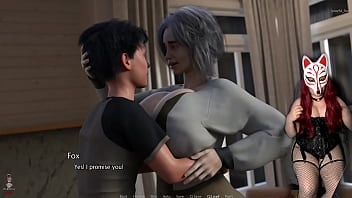 Playful fox seduces old man in visual novel