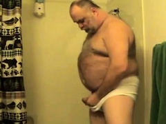 Daddy's Brief Shower Masturbation