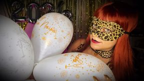 Felina Popping Her New Year's Balloons! (4k)
