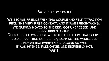 HORNY SWINGER FOURSOME HOME PARTY WITH TWO SLUT WIVES AND MASSIVE SQUIRT