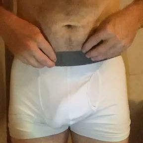 Tasked to wear apprentice gym shorts and boxers from nephew