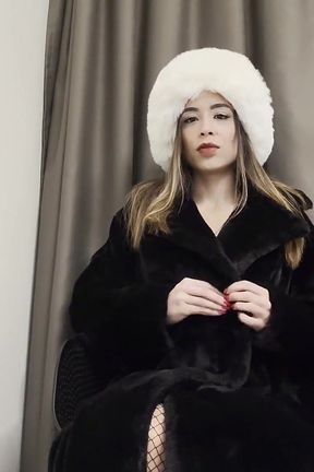 Skinny Girl in Russian Outfit Masturbating