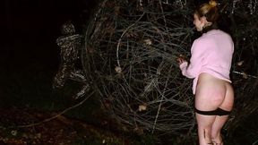 ”POV blowjob & gagging in sculpture garden”