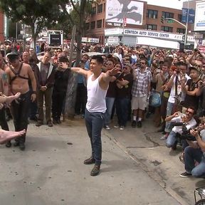 Cock Hungry Whore Cattle Prodded and Fucked at Dore Alley Street Fair