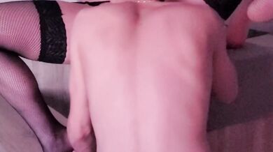 Face fucked with the butt plug choking my little slut