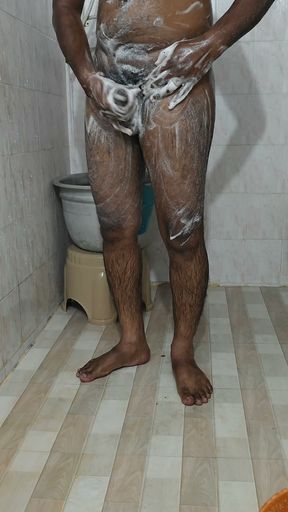 Hot Shower &amp;  Handjob  Solo Bathroom Pleasure - 18+