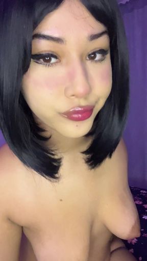 Amateur teen with big tits exposes her perky nipples and juicy ass