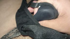 Cumming In Step Sisters Sexy black satin panty