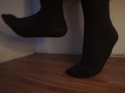 Foot Fetish Play with Dildos - First Time - Stockings and Fishnets