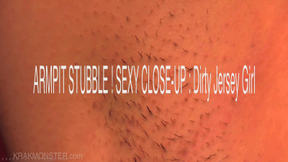 ARMPIT STUBBLE CLOSE-UP : Italian beauty Dirty Jersey Girl hairy armpits