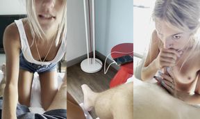 Young College Cutie Experiences Her First Surprise!