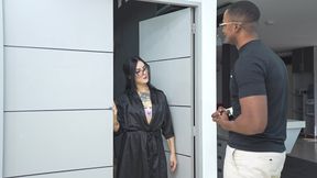 Neighbor Brings Wedding Gift and Ends up Breaking the Bride's Virgin Ass with His Huge BBC